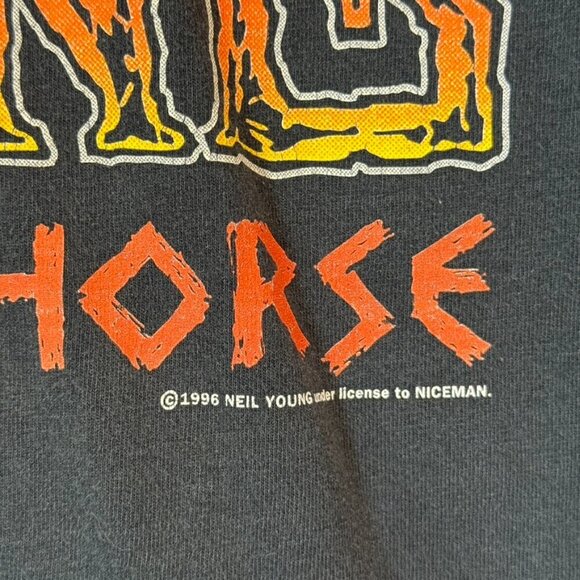 VTG 1996 Neil Young and Crazy Horse Tour T-Shirt XL Black Nice Man Rock Band - Picture 5 of 10